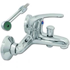 Μπαταρία μπάνιου με σπιράλ, τηλέφωνο και στήριγμα GLORIA MODENA 13-3503