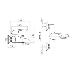 Μπανιέρας Κατάστημα -Μπανιέρας Κατάστημα επίτοιχη μπαταρία λουτρού με σετ ντούς pyramis ecoline folk 098090201 1