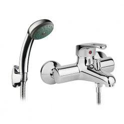 Επίτοιχη μπαταρία λουτρού με σετ ντούς PYRAMIS ECOLINE FOLK 098090201