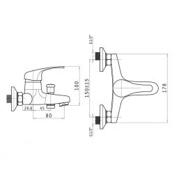 Μπανιέρας Κατάστημα -Μπανιέρας Κατάστημα επίτοιχη μπαταρία λουτρού με σετ ντούς pyramis ecoline sonia 090926001 1