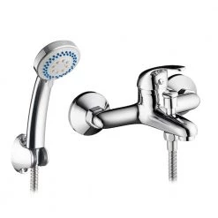 Επίτοιχη μπαταρία λουτρού με σετ ντούς PYRAMIS ECOLINE SONIA 090926001