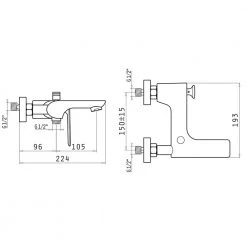 Μπανιέρας Κατάστημα -Μπανιέρας Κατάστημα επίτοιχη μπαταρία λουτρού με σετ ντούς pyramis ermosa 090923901 1