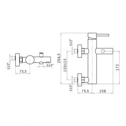 Μπανιέρας Κατάστημα -Μπανιέρας Κατάστημα επίτοιχη μπαταρία λουτρού με σετ ντούς pyramis rota plus 090924401 1