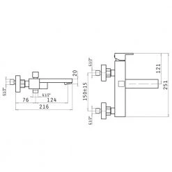 Μπανιέρας Κατάστημα -Μπανιέρας Κατάστημα επίτοιχη μπαταρία λουτρού με σετ ντούς pyramis streto plus 090924201 1