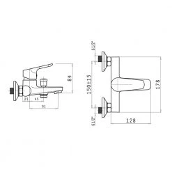 Μπανιέρας Κατάστημα -Μπανιέρας Κατάστημα επίτοιχη μπαταρία λουτρού με σετ ντούς pyramis tella 090925601 1