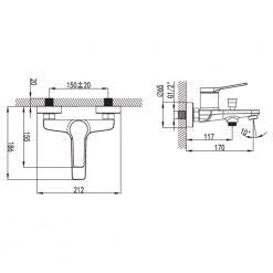 Μπαταρία λουτρού KARAG ANDARE NERO WNX238073PA (Πλήρης) -Μπανιέρας Κατάστημα μπαταρία λουτρού karag andare nero wnx238073pa πλήρης 2