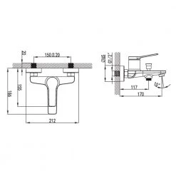 Μπαταρία λουτρού KARAG ANDARE WNX238073C (Πλήρης) -Μπανιέρας Κατάστημα μπαταρία λουτρού karag andare wnx238073c πλήρης 2