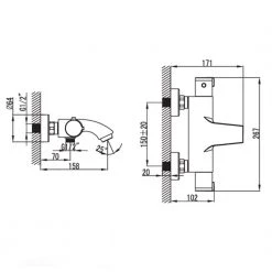 Μπαταρία λουτρού θερμοστατική KARAG THERMOSTATIC 67033JW3 (Πλήρης) -Μπανιέρας Κατάστημα μπαταρία λουτρού θερμοστατική karag thermostatic 67033jw3 πλήρης 2