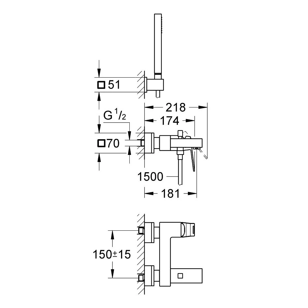 Μπαταρία λουτρού Grohe Eurocube Cosmopolitan 23141000 (Πλήρης) 4 Μπαταρία λουτρού Grohe Eurocube Cosmopolitan 23141000 (Πλήρης) - Image 2