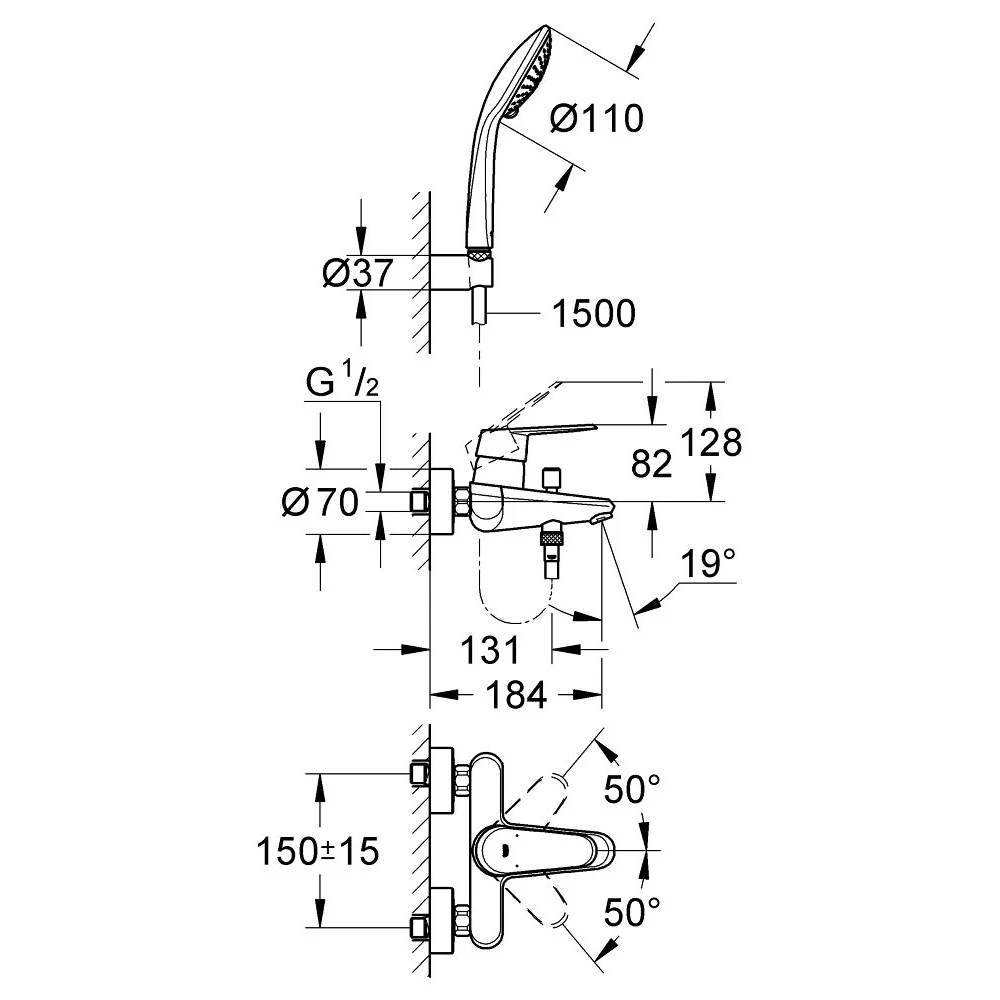 Μπαταρία λουτρού Grohe Eurodisc Cosmopolitan 33395002 (Πλήρης) 4 Μπαταρία λουτρού Grohe Eurodisc Cosmopolitan 33395002 (Πλήρης) - Image 2