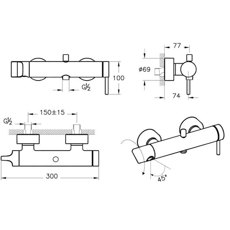 Μπαταρία μπάνιου VITRA ORIGIN A4261936 Black Matt 4 Μπαταρία μπάνιου VITRA ORIGIN A4261936 Black Matt - Image 2