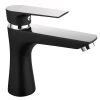 Μπαταρία νιπτήρα FERRO ALGEO SQUARE BLACK/CHROME BAQ2BLC