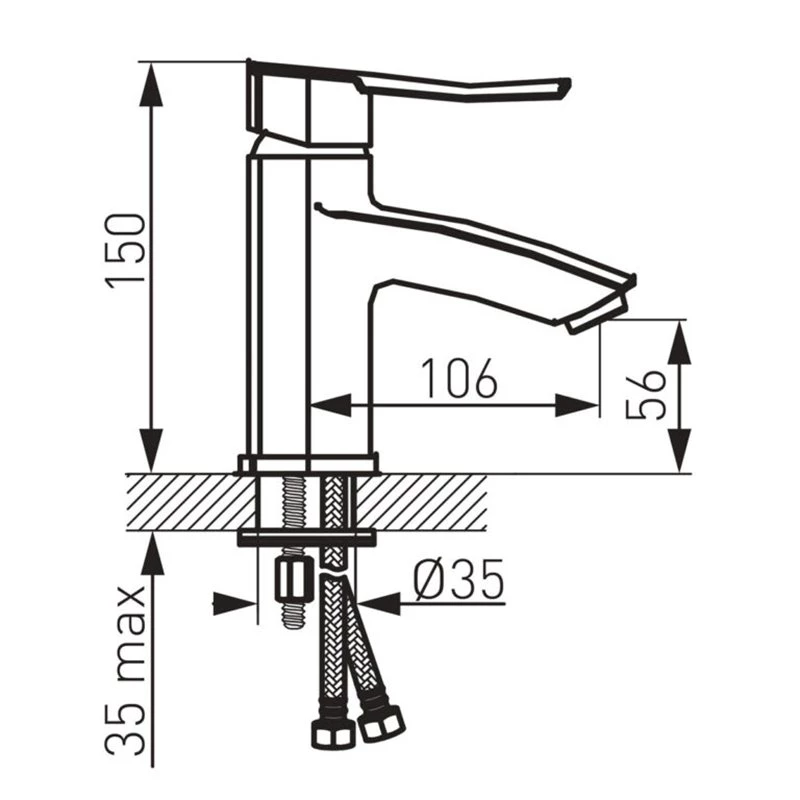 Μπαταρία νιπτήρα FERRO VENETO VERDELINE BVN2VL 4 Μπαταρία νιπτήρα FERRO VENETO VERDELINE BVN2VL - Image 2
