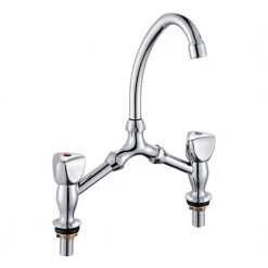 Μπαταρία νιπτήρα SILVER απλή διπλής οπής BORMANN BTW3090