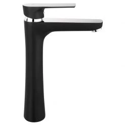 Μπαταρία νιπτήρα ψηλή FERRO ALGEO SQUARE BLACK/CHROME BAQ2LBLC
