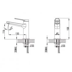 Μπαταρία νιπτήρος KARAG ANDARE NERO WNW168073PA -Μπανιέρας Κατάστημα μπαταρία νιπτήρος karag andare nero wnw168073pa 2