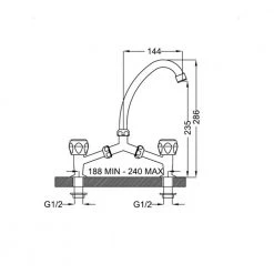 Μπανιέρας Κατάστημα -Μπανιέρας Κατάστημα μπαταρία νιπτήρος γέφυρα ottone meloda enne 62010 χρωμέ 1