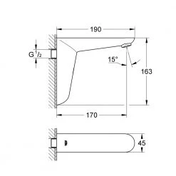 Μπαταρία νιπτήρος τοίχου με φωτοκύτταρο μπαταρίας (6V) GROHE EUROECO COSMOPOLITAN E 36274000 -Μπανιέρας Κατάστημα μπαταρία νιπτήρος με φωτοκύτταρο μπαταρίας 6v grohe euroeco cosmopolitan e 36274000 1