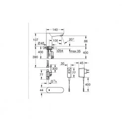 Μπαταρία νιπτήρος με φωτοκύτταρο ρεύματος (230V) GROHE Euroeco Cosmo E 36269000 -Μπανιέρας Κατάστημα μπαταρία νιπτήρος με φωτοκύτταρο ρεύματος 230v grohe euroeco cosmo e 36269000 1