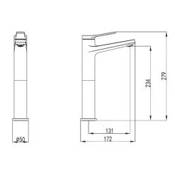 Μπαταρία νιπτήρος υψηλή χρωμέ ANDARE KARAG WNW168B73C -Μπανιέρας Κατάστημα μπαταρία νιπτήρος υψηλή χρωμέ andare karag 1
