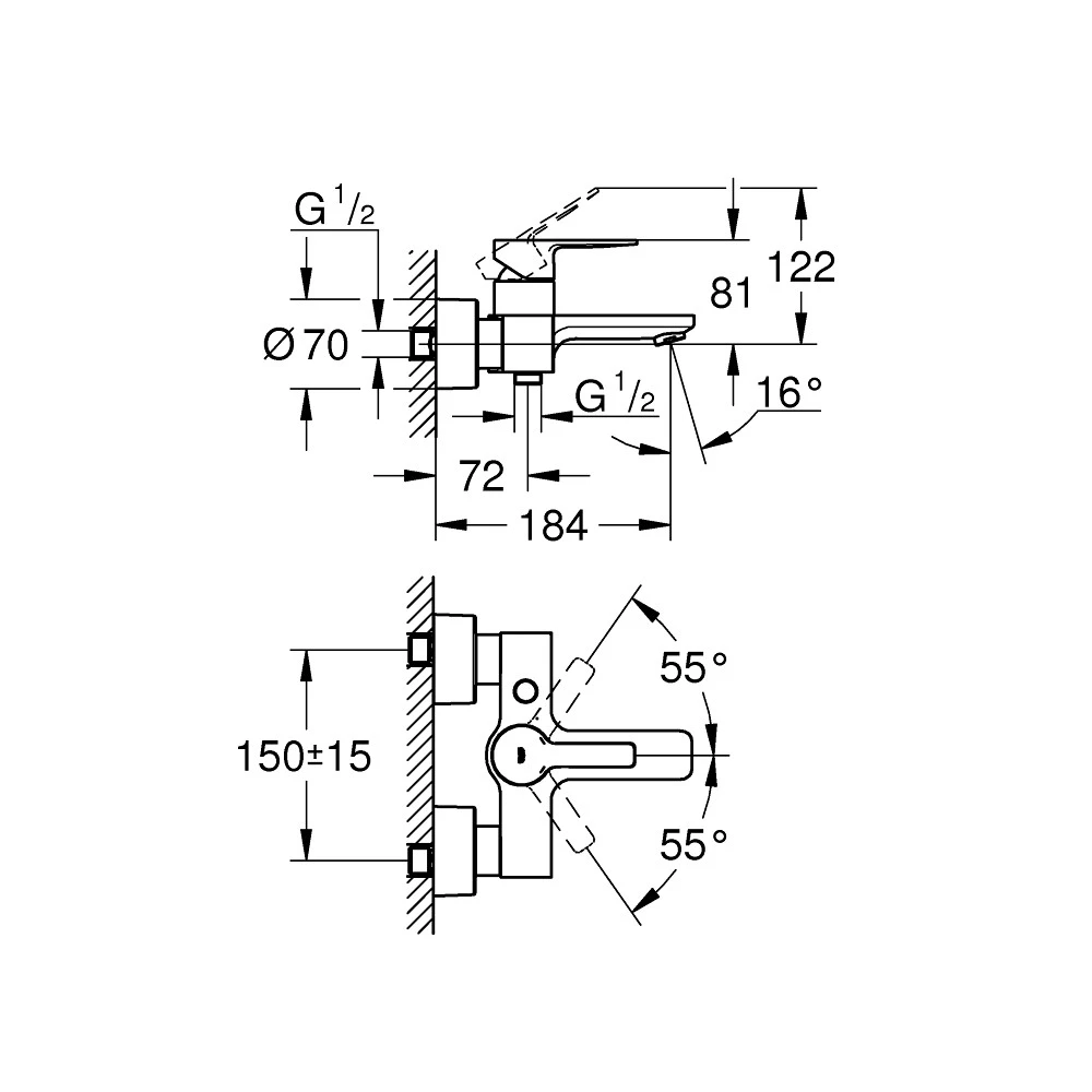 Μπαταρία λουτρού GROHE LINEARE NEW COSMOPOLITAN 33849001 (Σώμα) 4 Μπαταρία λουτρού GROHE LINEARE NEW COSMOPOLITAN 33849001 (Σώμα) - Image 2