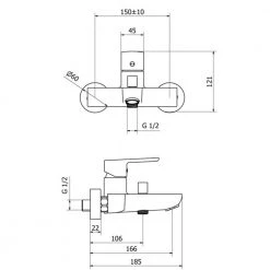 Μπαταριία λουτρού OTTONE MELODA SWING SW530 Χρωμέ -Μπανιέρας Κατάστημα μπαταριία λουτρού ottone meloda swing sw530 χρωμέ 1